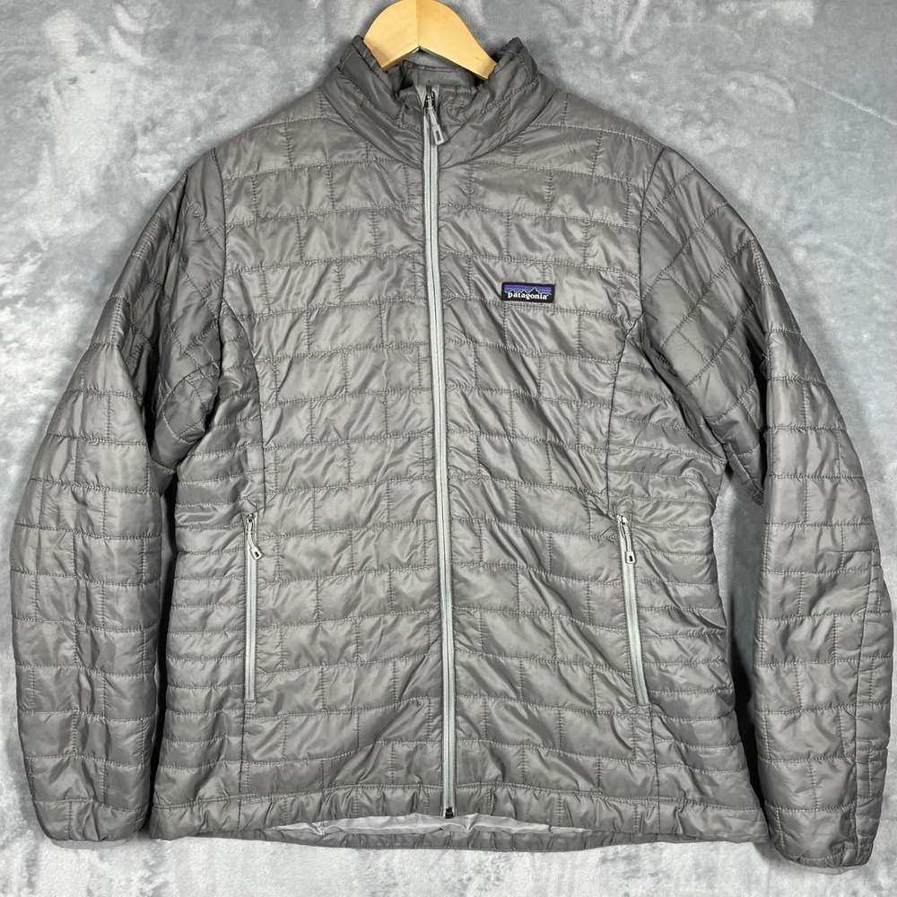 Patagonia Womens Nano Puff Jacket XL Feather Grey 84217 Full Zip Puffer